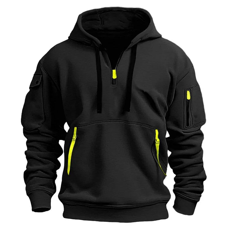 Herre Zipper og Flere Lommer Casual Sport Sweatshirt