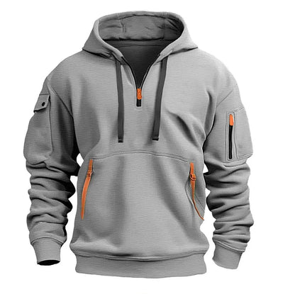 Herre Zipper og Flere Lommer Casual Sport Sweatshirt