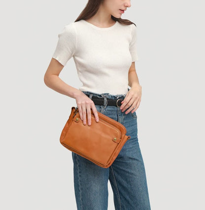 Minimalistisk Crossbody i Brun Læder