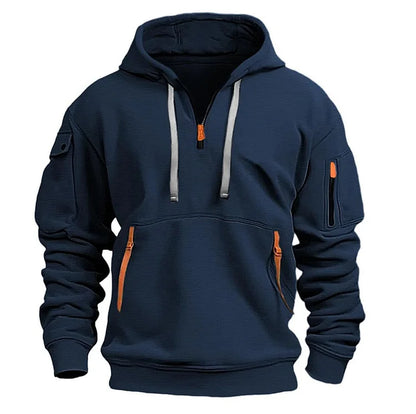 Herre Zipper og Flere Lommer Casual Sport Sweatshirt