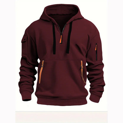 Herre Zipper og Flere Lommer Casual Sport Sweatshirt