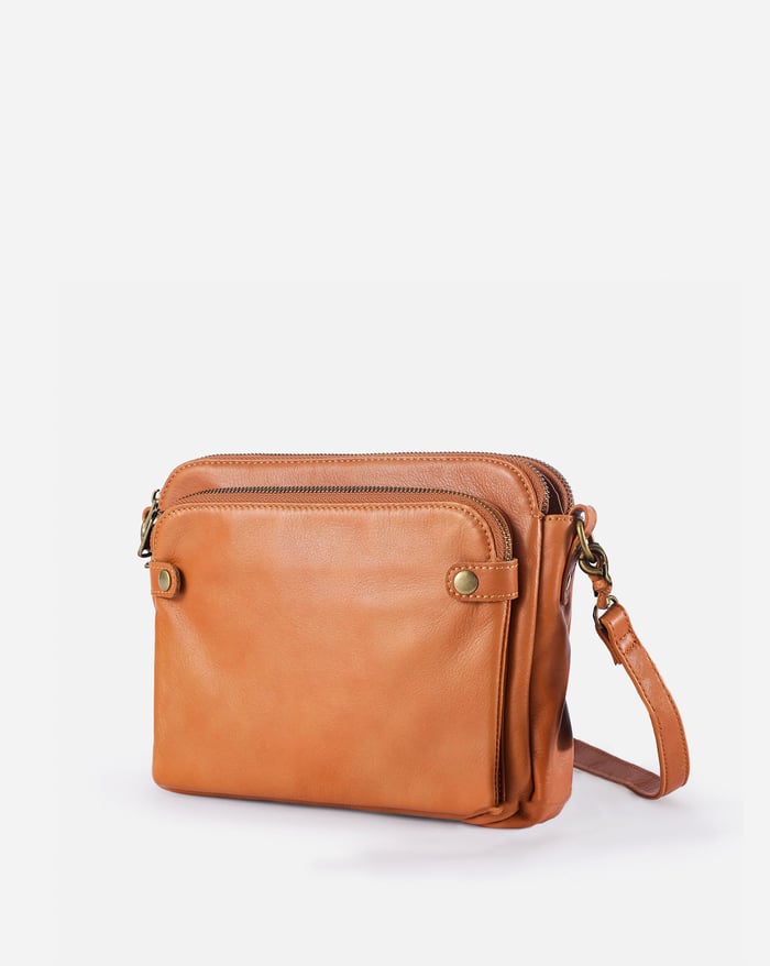 Minimalistisk Crossbody i Brun Læder