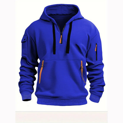 Herre Zipper og Flere Lommer Casual Sport Sweatshirt